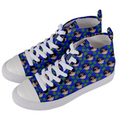 Frida Blue Women s Mid-top Canvas Sneakers