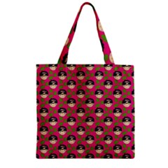 Frida Pink Zipper Grocery Tote Bag by snowwhitegirl