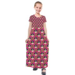Frida Pink Kids  Short Sleeve Maxi Dress