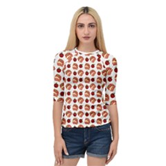 Pasta Pattern Quarter Sleeve Raglan Tee