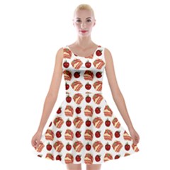 Pasta Pattern Velvet Skater Dress