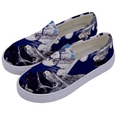 Black And Blue Kids  Canvas Slip Ons