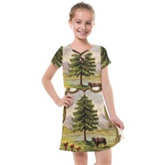 Coat Of Arms Of Vermont Kids  Cross Web Dress by abbeyz71