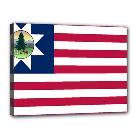 Flag Of Vermont, 1837-1923 Canvas 16  X 12  (stretched) by abbeyz71