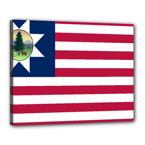 Flag Of Vermont, 1837-1923 Canvas 20  X 16  (stretched) by abbeyz71