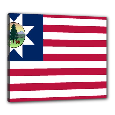 Flag Of Vermont, 1837-1923 Canvas 24  X 20  (stretched) by abbeyz71