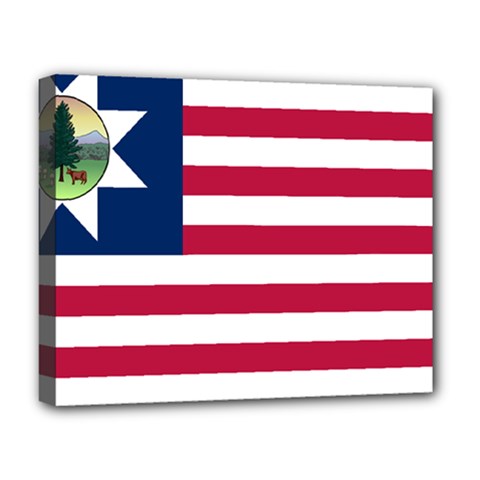 Flag Of Vermont, 1837-1923 Deluxe Canvas 20  X 16  (stretched) by abbeyz71