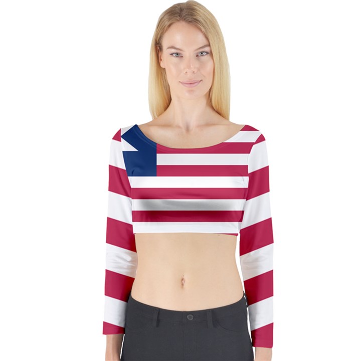 Flag of Vermont, 1837-1923 Long Sleeve Crop Top