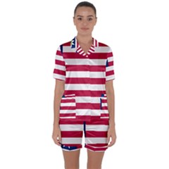 Flag Of Vermont, 1837-1923 Satin Short Sleeve Pyjamas Set by abbeyz71