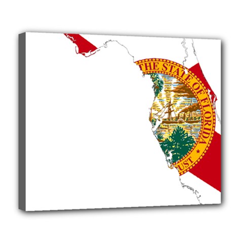 Flag Map Of Florida  Deluxe Canvas 24  X 20  (stretched) by abbeyz71