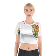 Flag Map of Florida  Cotton Crop Top