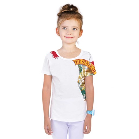 Flag Map Of Florida  Kids  One Piece Tee by abbeyz71