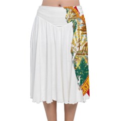 Flag Map of Florida  Velvet Flared Midi Skirt