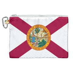 Flag Of Florida Canvas Cosmetic Bag (xl) by abbeyz71