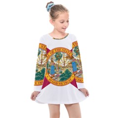 Flag Of Florida Kids  Long Sleeve Dress by abbeyz71