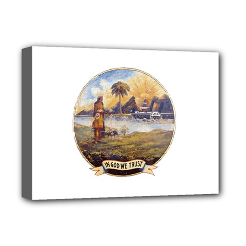 Flag Of Florida, 1868-1900 Deluxe Canvas 16  X 12  (stretched)  by abbeyz71