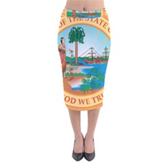 Great Seal Of Florida, 1900-1985 Velvet Midi Pencil Skirt by abbeyz71
