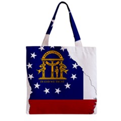 Flag Map of Georgia Zipper Grocery Tote Bag