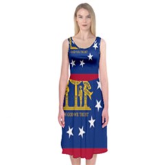 Flag Map of Georgia Midi Sleeveless Dress