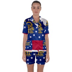 Flag Map Of Georgia Satin Short Sleeve Pyjamas Set by abbeyz71