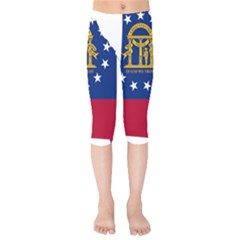 Flag Map Of Georgia Kids  Capri Leggings  by abbeyz71