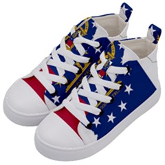 Flag Map Of Georgia Kid s Mid-top Canvas Sneakers by abbeyz71