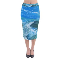 WEST COAST Velvet Midi Pencil Skirt