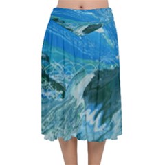 WEST COAST Velvet Flared Midi Skirt