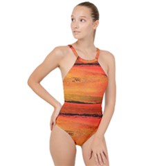 Sunset High Neck One Piece Swimsuit by WILLBIRDWELL