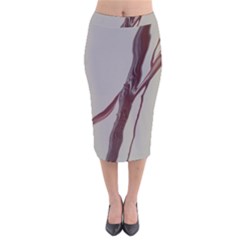 Silent Scream Velvet Midi Pencil Skirt by WILLBIRDWELL