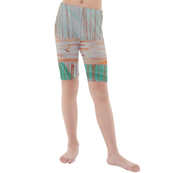 WHEAT FIELD Kids  Mid Length Swim Shorts