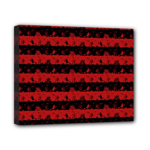 Blood Red And Black Halloween Nightmare Stripes  Canvas 10  X 8  (stretched) by PodArtist