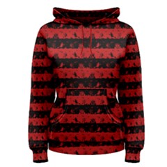 Blood Red And Black Halloween Nightmare Stripes  Women s Pullover Hoodie by PodArtist