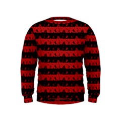 Blood Red And Black Halloween Nightmare Stripes  Kids  Sweatshirt by PodArtist