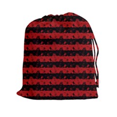 Blood Red And Black Halloween Nightmare Stripes  Drawstring Pouch (xxl)