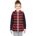 Blood Red and Black Halloween Nightmare Stripes  Kid s Hooded Puffer Vest View1