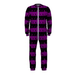 Zombie Purple And Black Halloween Nightmare Stripes  Onepiece Jumpsuit (kids) by PodArtist