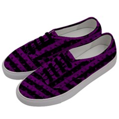 Zombie Purple And Black Halloween Nightmare Stripes  Men s Classic Low Top Sneakers by PodArtist