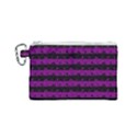 Zombie Purple and Black Halloween Nightmare Stripes  Canvas Cosmetic Bag (Small) View1