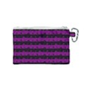 Zombie Purple and Black Halloween Nightmare Stripes  Canvas Cosmetic Bag (Small) View2