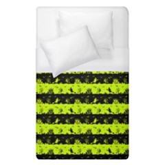 Slime Green And Black Halloween Nightmare Stripes  Duvet Cover (single Size)