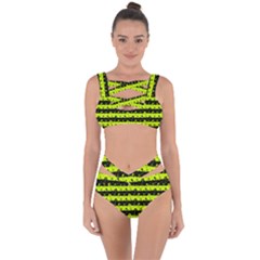 Slime Green And Black Halloween Nightmare Stripes  Bandaged Up Bikini Set  by PodArtist