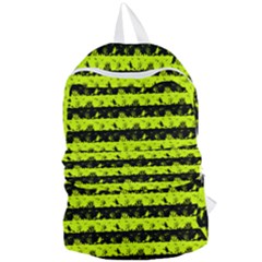 Slime Green And Black Halloween Nightmare Stripes  Foldable Lightweight Backpack by PodArtist