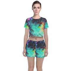 3d Paint                                      Crop Top And Shorts Co-ord Set by LalyLauraFLM