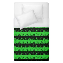 Monster Green And Black Halloween Nightmare Stripes  Duvet Cover (single Size)