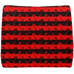 Red Devil And Black Halloween Nightmare Stripes  Seat Cushion by PodArtist