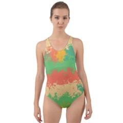 Spots in retro colors                                                 Cut-Out Back One Piece Swimsuit