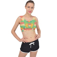 Spots in retro colors                                            V-Back Sports Bra