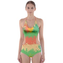 Spots in retro colors                                             Cut-Out One Piece Swimsuit