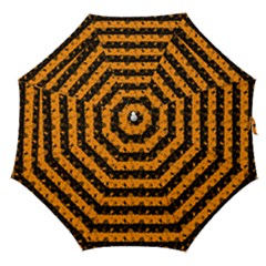 Pale Pumpkin Orange And Black Halloween Nightmare Stripes  Straight Umbrellas by PodArtist